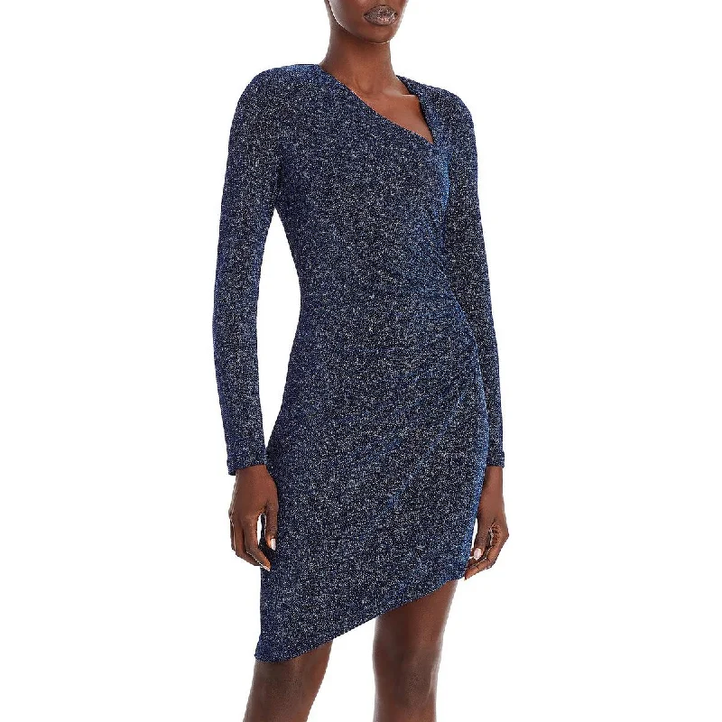 Womens Metallic Asymmetric Cocktail and Party Dress Tunics Exclusive limited