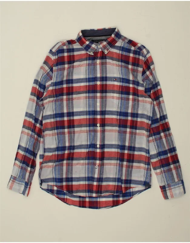TOMMY HILFIGER Mens Shirt Medium Multicoloured Check Cotton Graphic T-Shirt Round Neck Polyester TOMMY HILFIGER Mens Shirt Medium Multicoloured Check Cotton Graphic T-Shirt Round Neck Polyester