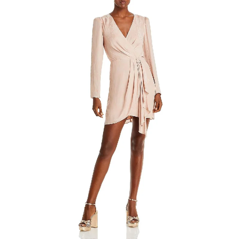 Womens Faux Wrap Mini Cocktail and Party Dress Tunics Recommended stylist