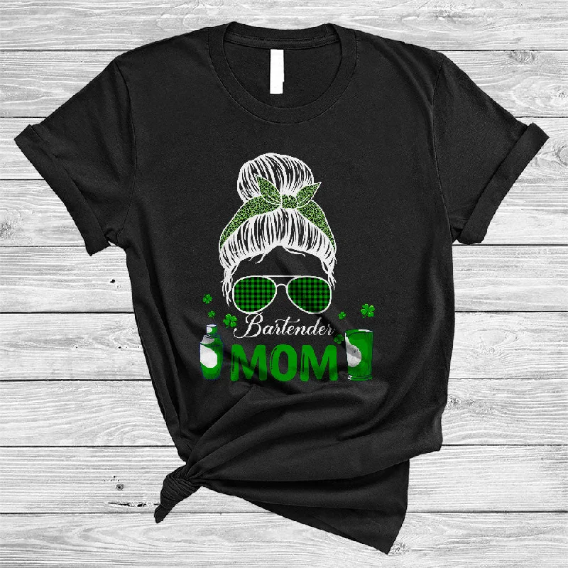 Bartender Mom, Awesome St. Patrick's Day Green Leopard Plaid Bun Hair Women, Shamrocks T-Shirt Houndstooth Herringbone Solid Bartender Mom, Awesome St. Patrick's Day Green Leopard Plaid Bun Hair Women, Shamrocks T-Shirt Houndstooth Herringbone Solid