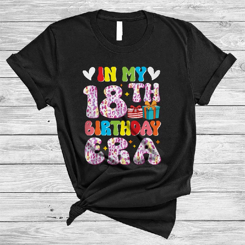 In My 18th Birthday Era, Lovely Birthday Leopard 18 Year Old, Matching Girls Women Family Group T-Shirt Front Pockets Side Pockets Patch Pockets In My 18th Birthday Era, Lovely Birthday Leopard 18 Year Old, Matching Girls Women Family Group T-Shirt Front Pockets Side Pockets Patch Pockets