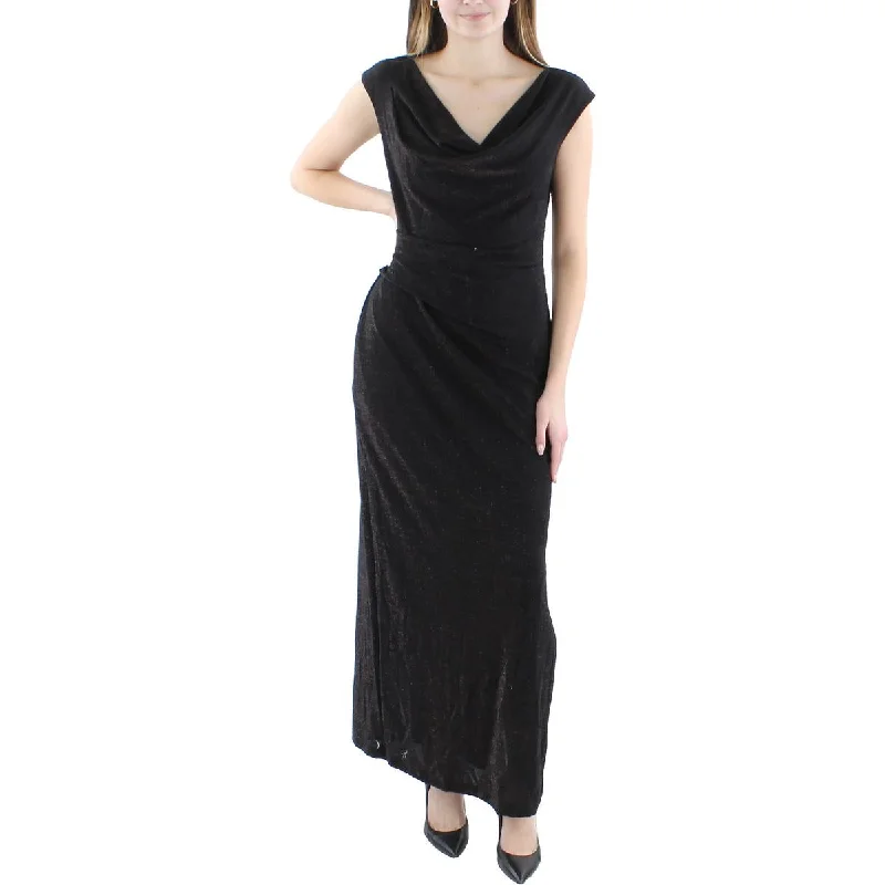Petites Womens Metallic Midi Cocktail and Party Dress Tunics Business professional