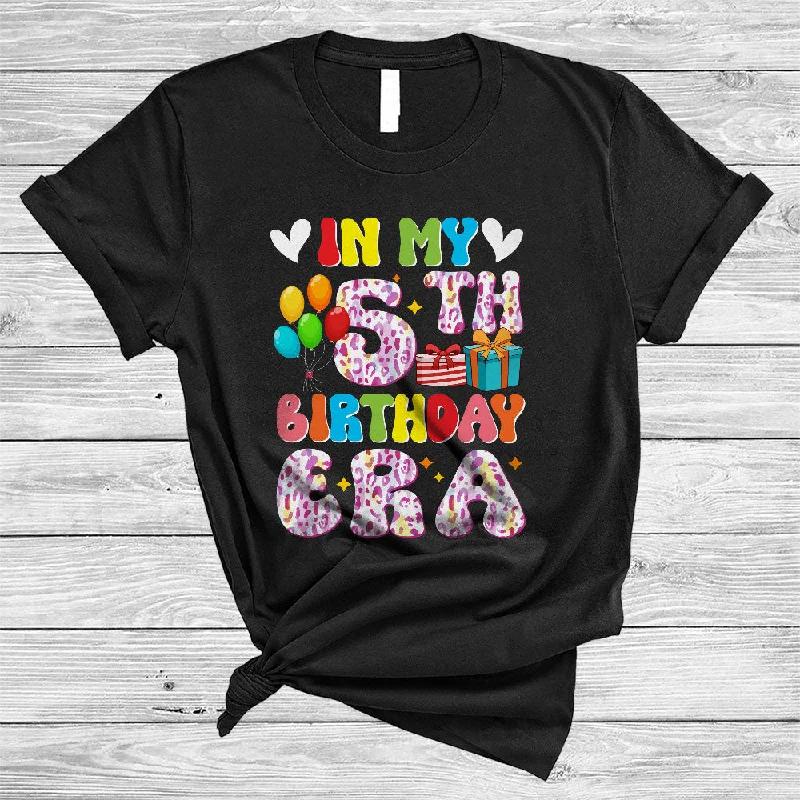In My 5th Birthday Era, Lovely Birthday Leopard 5 Year Old, Matching Girls Women Family Group T-Shirt Knit Fabric Woven Fabric Fleece Fabric In My 5th Birthday Era, Lovely Birthday Leopard 5 Year Old, Matching Girls Women Family Group T-Shirt Knit Fabric Woven Fabric Fleece Fabric