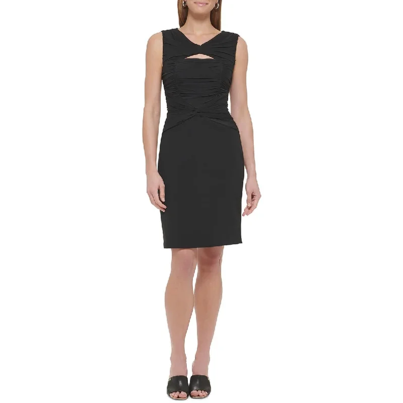 Womens Ruched Polyester Cocktail And Party Dress Tunics Leisure comfortable