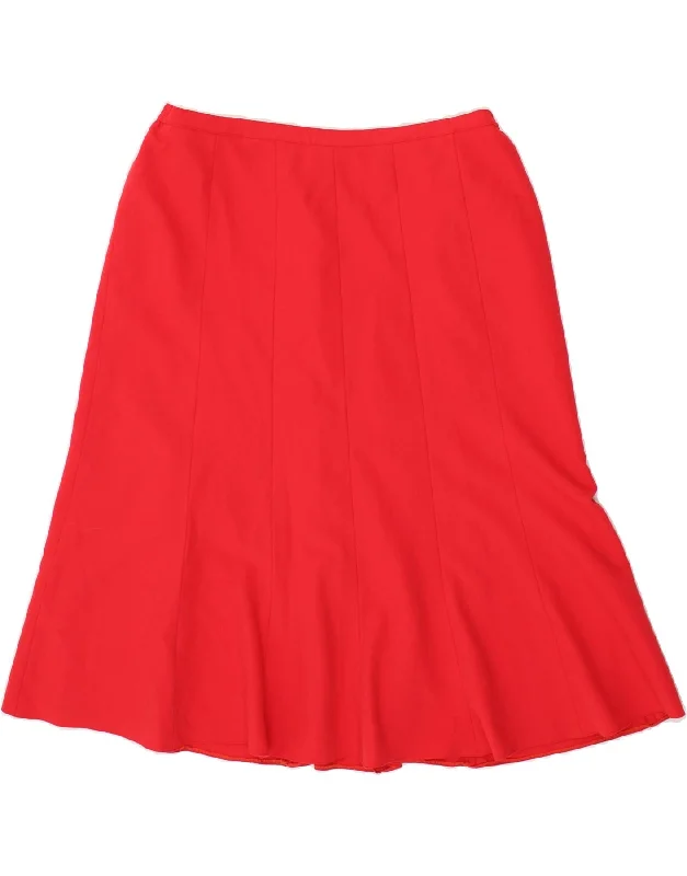 BRENDELLA Womens A-Line Skirt UK 20 2XL W36  Red Polyester silk skirt elegant