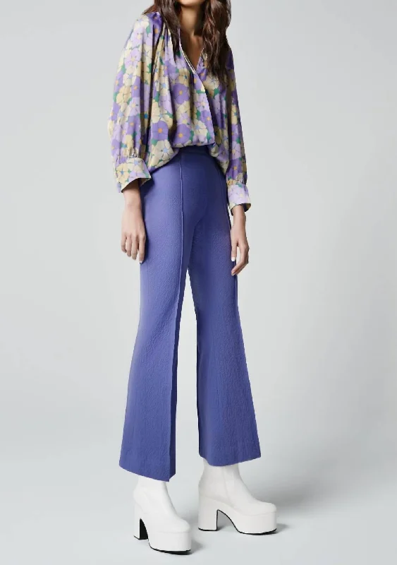 Cropped Pintuck Pant In Deep Mauve Formal Wide-Leg Pants