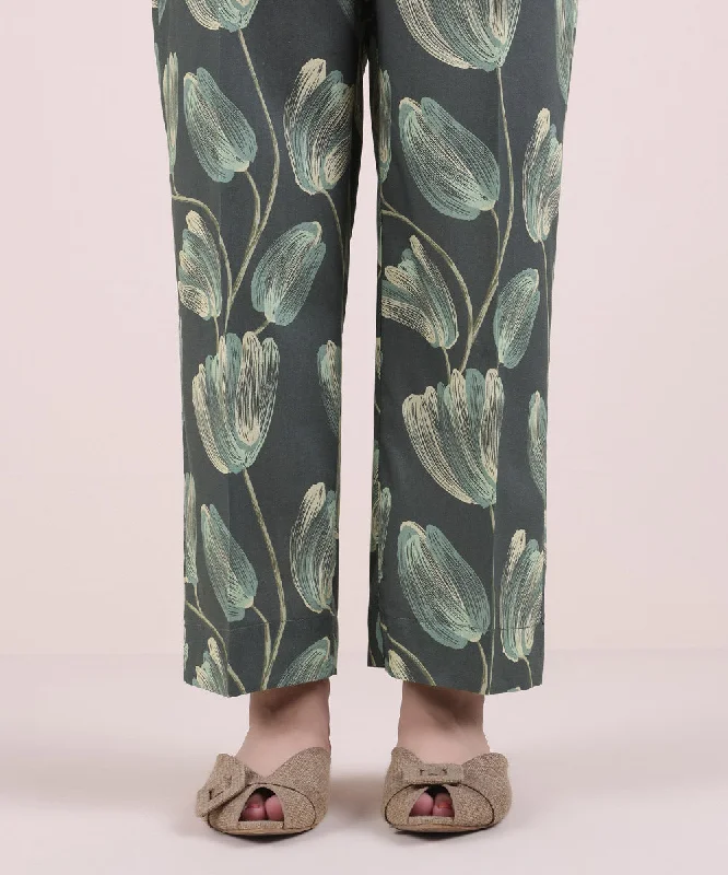 Printed Cotton Viscose Pants Fashionable Work Pants