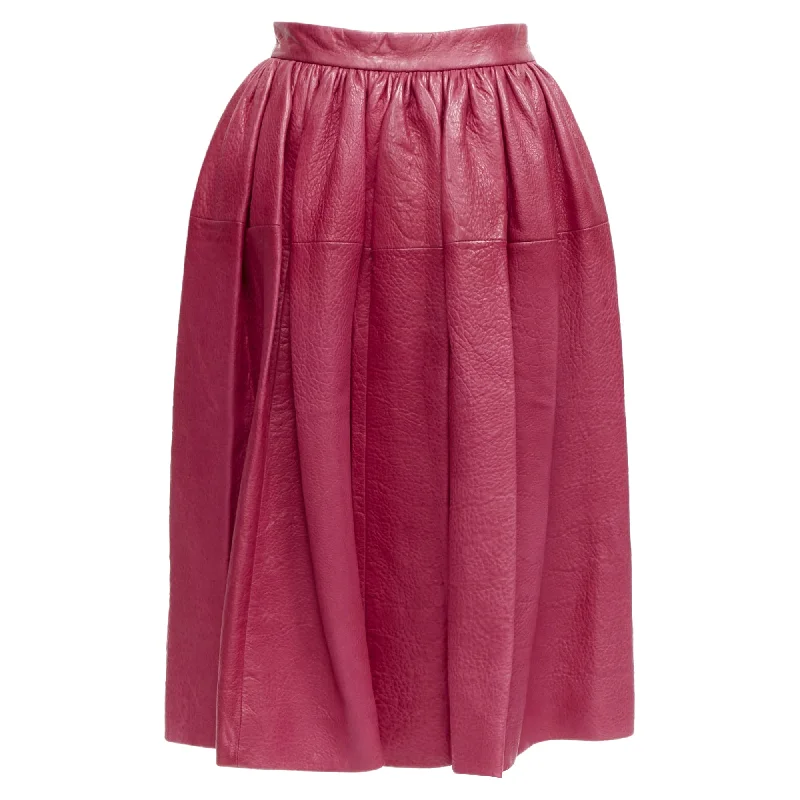 Miu Miu lambskin leather high waist panelled skirt lace skirt feminine