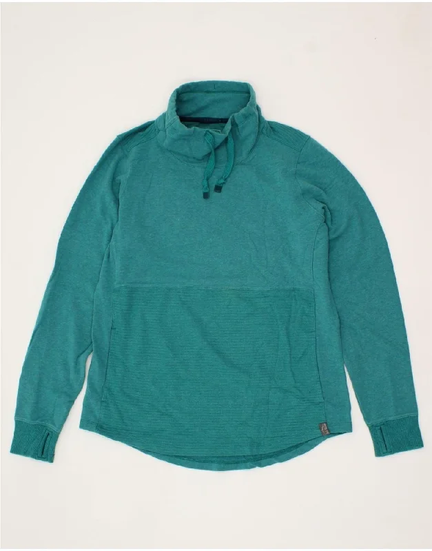 L.L.BEAN Womens Roll Neck Sweatshirt Jumper UK 14 Medium Turquoise Cotton Hoodie with Cuffed Sleeves Snug Secure L.L.BEAN Womens Roll Neck Sweatshirt Jumper UK 14 Medium Turquoise Cotton Hoodie with Cuffed Sleeves Snug Secure