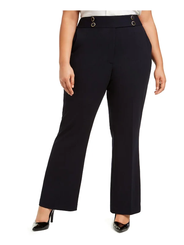 Plus Womens High Waisted Wide Leg Pants Classic Flared Pants