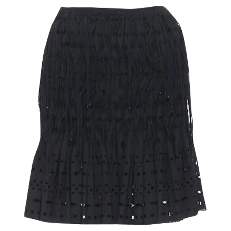 Alaia geometric cut out pleated bead skirt corduroy skirt durable