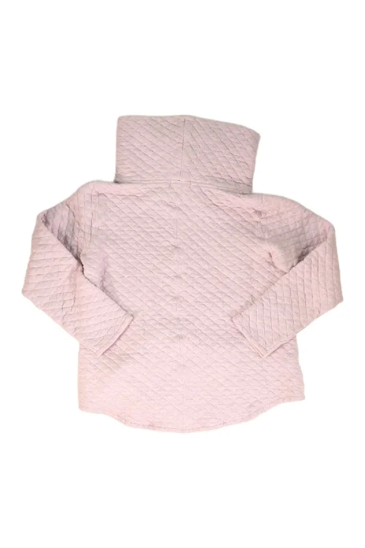 Womens Turtleneck Quilted Sweatshirt Hoodie with Snap Buttons Easy Quick