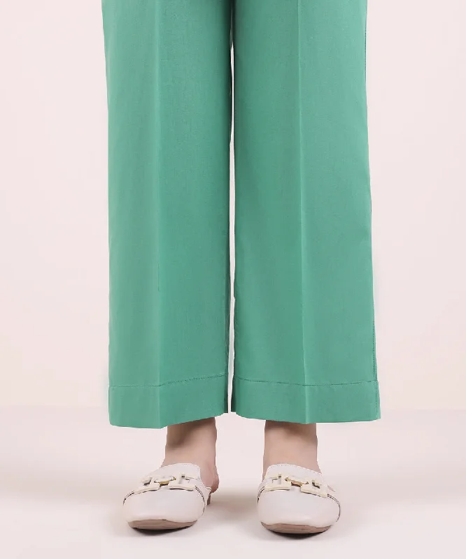 Solid Cotton Viscose Pants Sleek Black Pants
