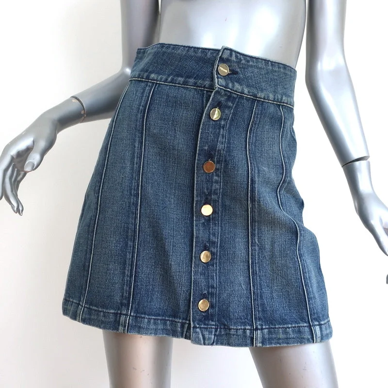 FRAME Denim Le Panel Mini Skirt Georgetown Cotton Size 25 velvet skirt glossy