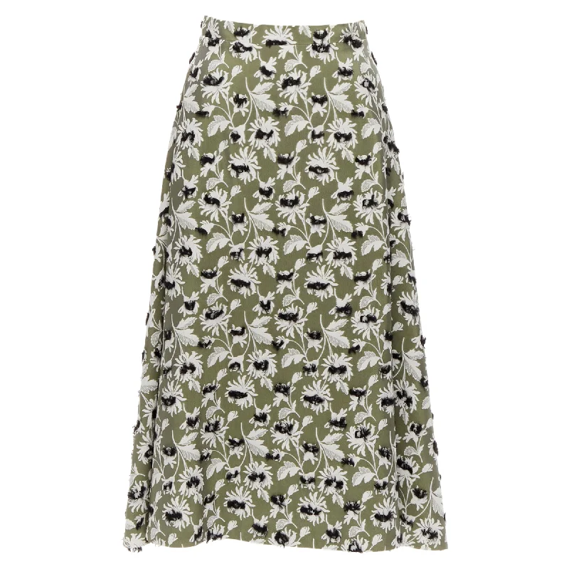 Balenciaga embellishment floral midi skirt elastic waist skirt