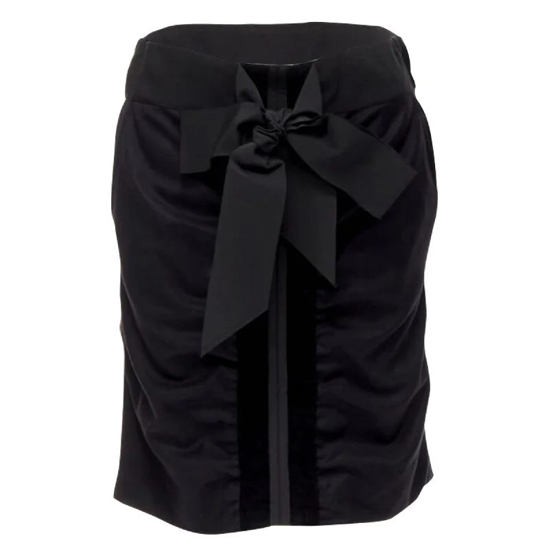 Yves Saint Laurent Tom Ford velvet ribbon trim wool skirt cashmere skirt rich