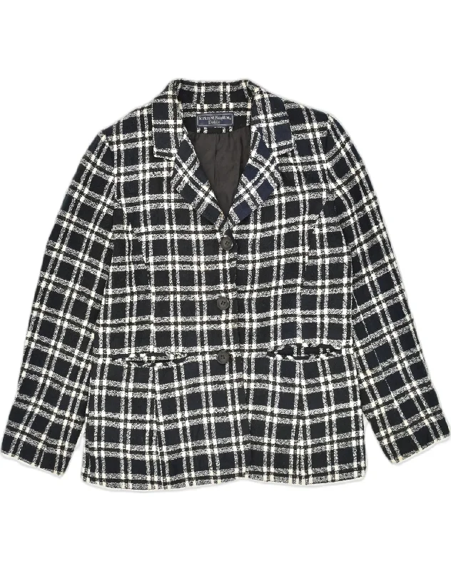 VINTAGE Womens 3 Button Blazer Jacket UK 18 XL Navy Blue Check Corduroy Jacket Velvet Jacket Brocade Jacket VINTAGE Womens 3 Button Blazer Jacket UK 18 XL Navy Blue Check Corduroy Jacket Velvet Jacket Brocade Jacket