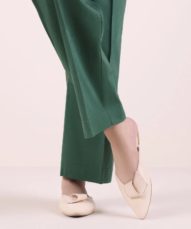 Solid Cotton Viscose Pants Stretch Fit Pants