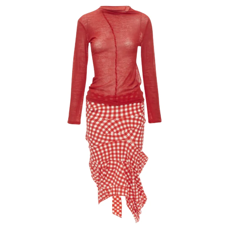 Comme Des Garcons Lumps and Bumps sheer top irregular skirt lace skirt intricate