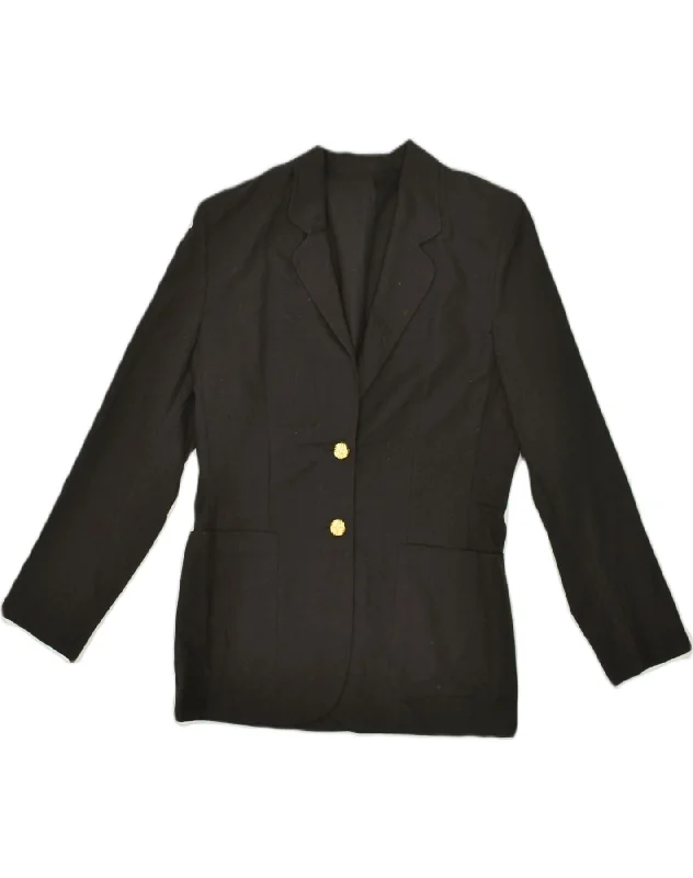 VINTAGE Womens 2 Button Blazer Jacket UK 12 Medium Black Linen Quilted Jacket Puffer Jacket Insulated Jacket VINTAGE Womens 2 Button Blazer Jacket UK 12 Medium Black Linen Quilted Jacket Puffer Jacket Insulated Jacket