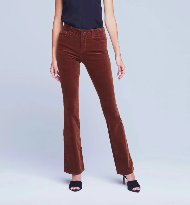 Stevie Velvet Pant In Nu Buck Comfortable Denim Trousers