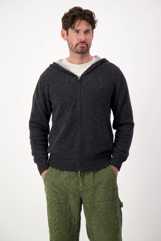 Double Layered Reversible Cashmere Hoodie Hoodie with Bell Sleeves Flared Feminine