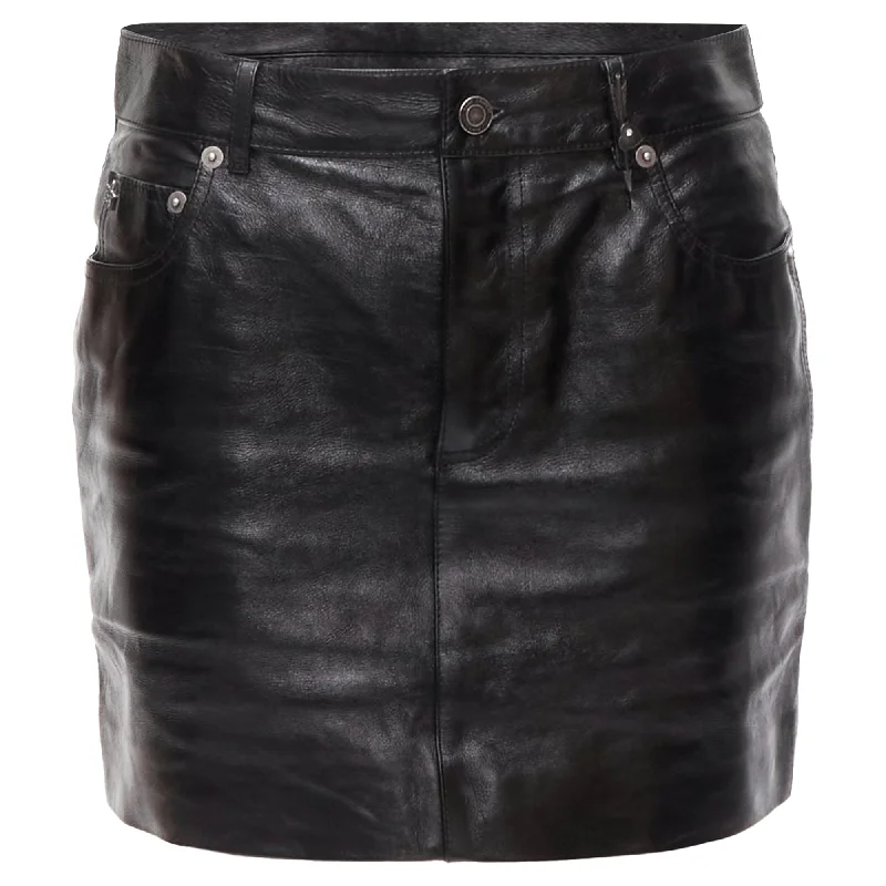 Saint Laurent heart star arrow charm stud leather skirt velvet skirt sumptuous