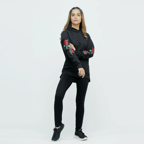 Heavyweight Hoodie â€“ Embroidered Sleeves Hoodie with Back Slit Movement Comfort