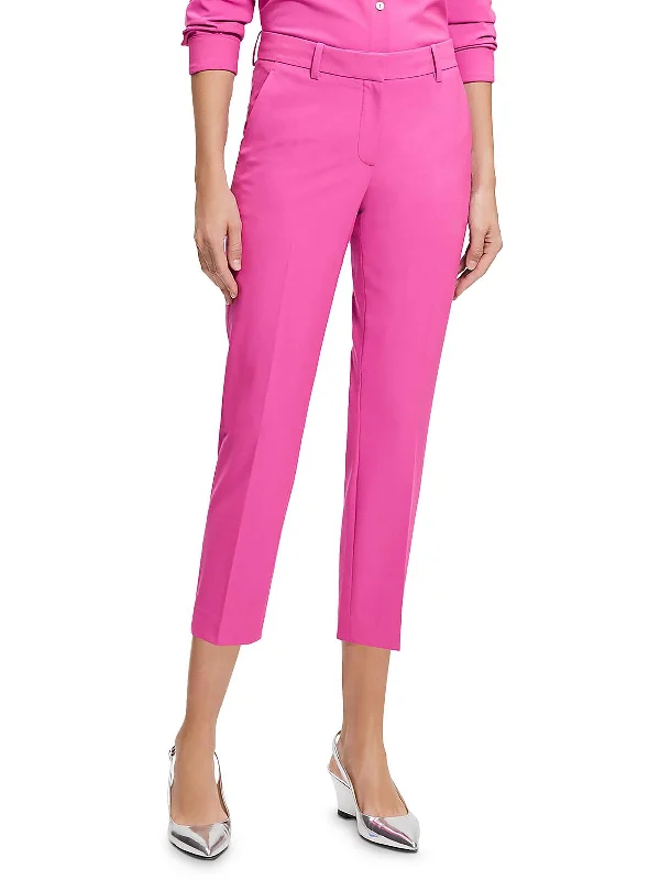 Womens Mid-Rise Solid Capri Pants Soft Sweatpants Style