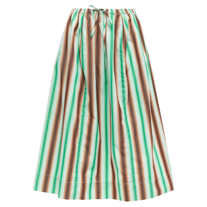 Marni graphic striped cotton midi parachute skirt corduroy skirt cozy