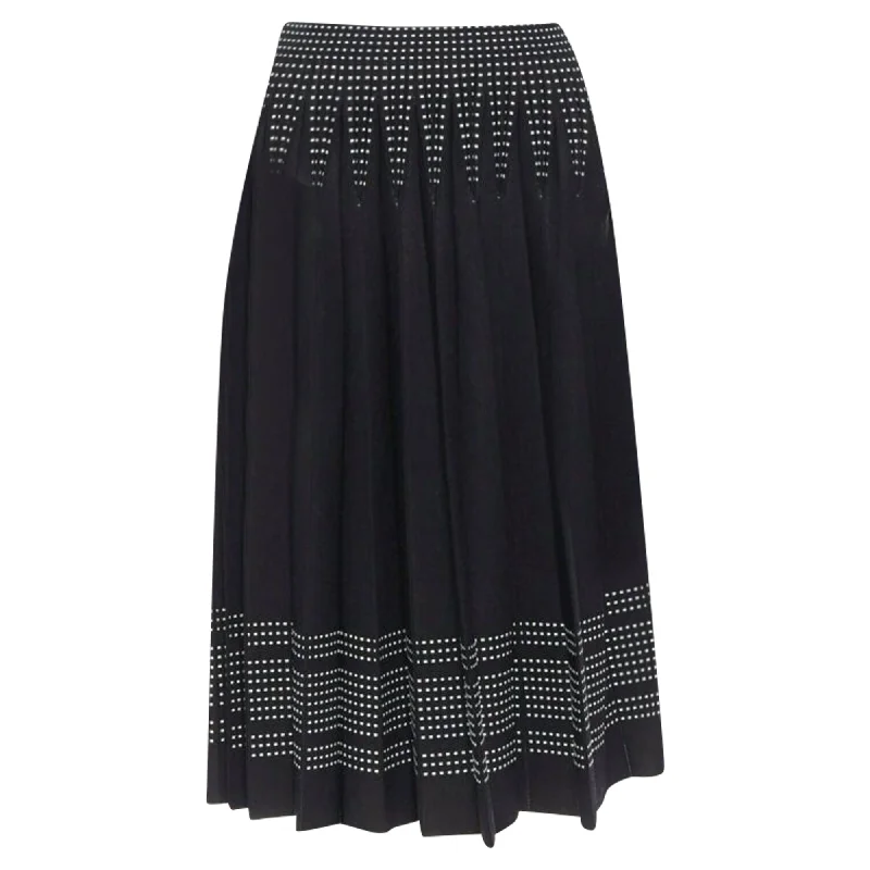 Alexander McQueen dot jacquard knit pleated midi skirt linen skirt light