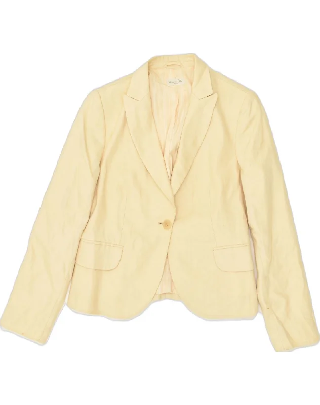 MASSIMO DUTTI Womens 1 Button Blazer Jacket EU 44 XL Beige Cardigan Sweater Pullover MASSIMO DUTTI Womens 1 Button Blazer Jacket EU 44 XL Beige Cardigan Sweater Pullover