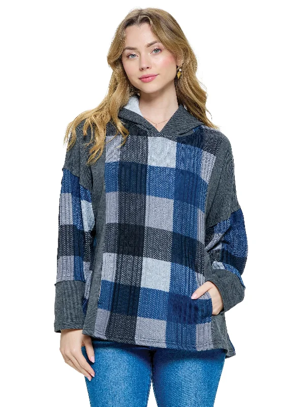 Hoodie Colorblock Patchwork Casual Hoodie with High-Low Hem Asymmetrical Trendy