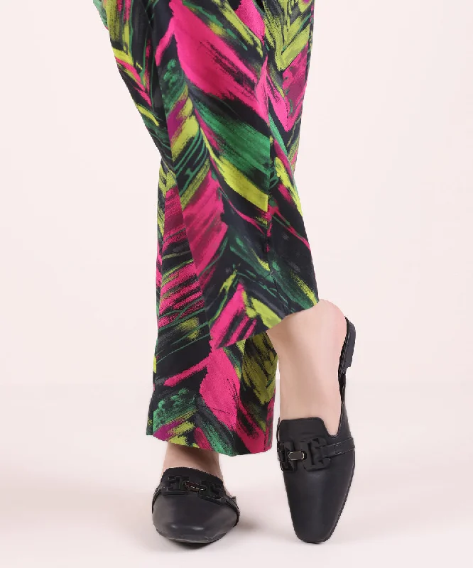 Printed Cotton Viscose Pants Lightweight Linen Pants