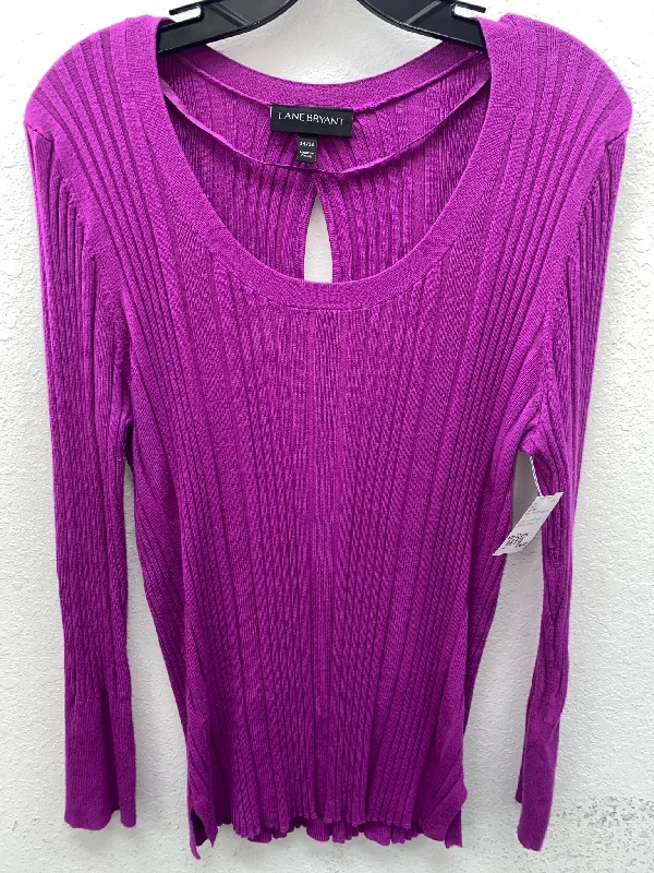 Purple  Lane Bryant Sweater Women's Velvet Chenille Corduroy