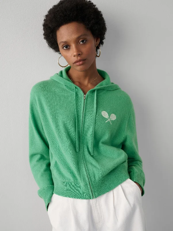 Cashmere Racket Cropped Zip Hoodie