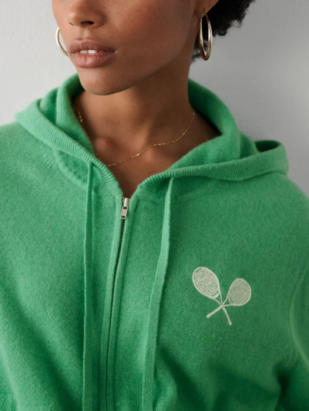 Cashmere Racket Cropped Zip Hoodie