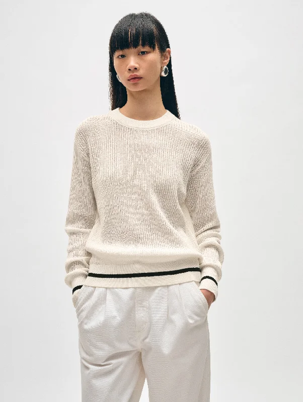 Organic Cotton Cashmere Mesh Crewneck