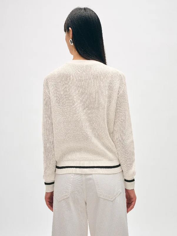 Organic Cotton Cashmere Mesh Crewneck