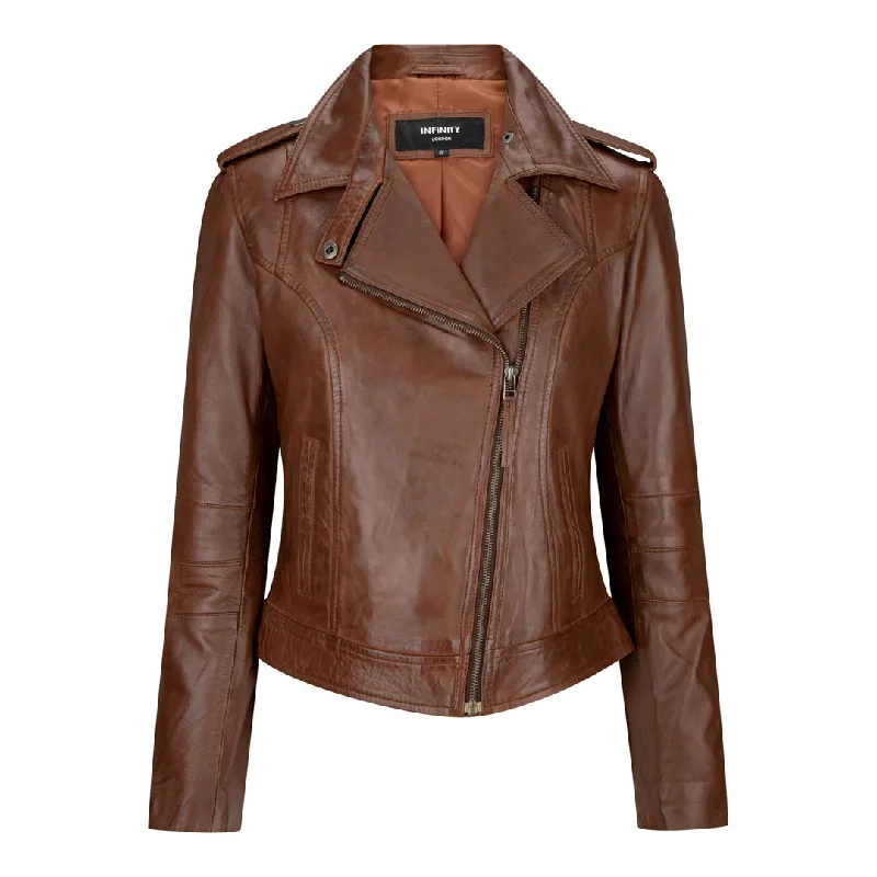 Women's Leather Brown Short Leather Jacket