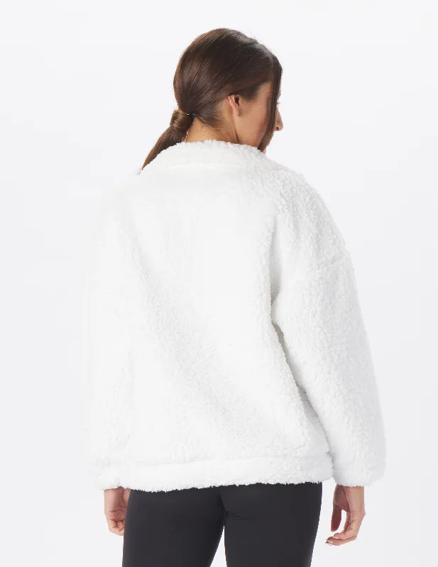 Sherpa Quarter Zip: White