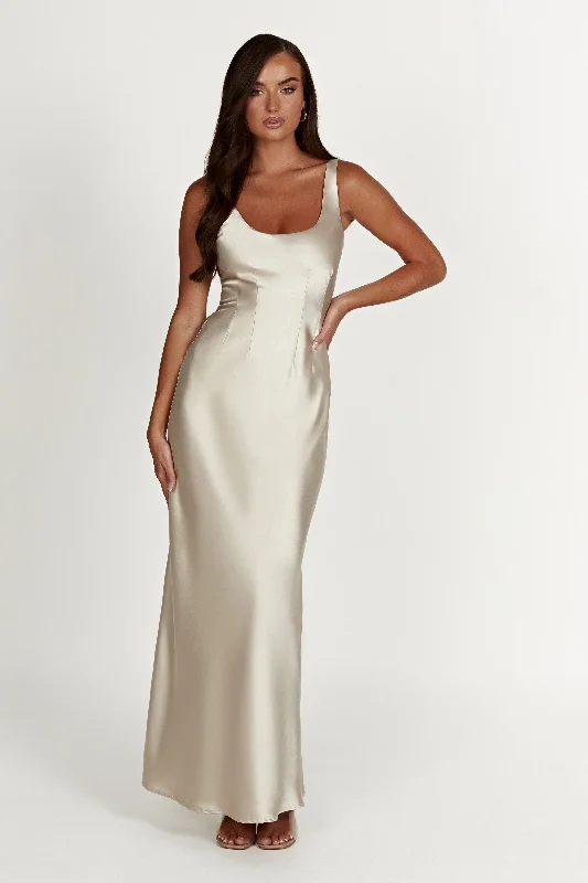 Arora Corset Maxi Dress - Champagne