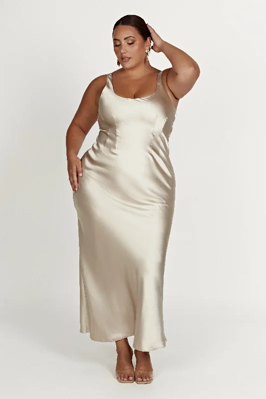 Arora Corset Maxi Dress - Champagne