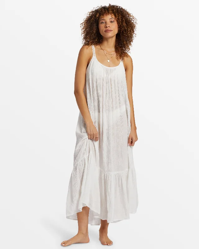 Blue Tides Beach Midi Dress - Salt Crystal