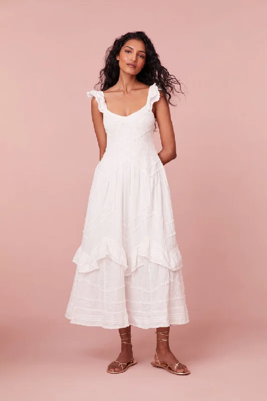 Brin Cotton Maxi Dress- BRIGHT WHITE