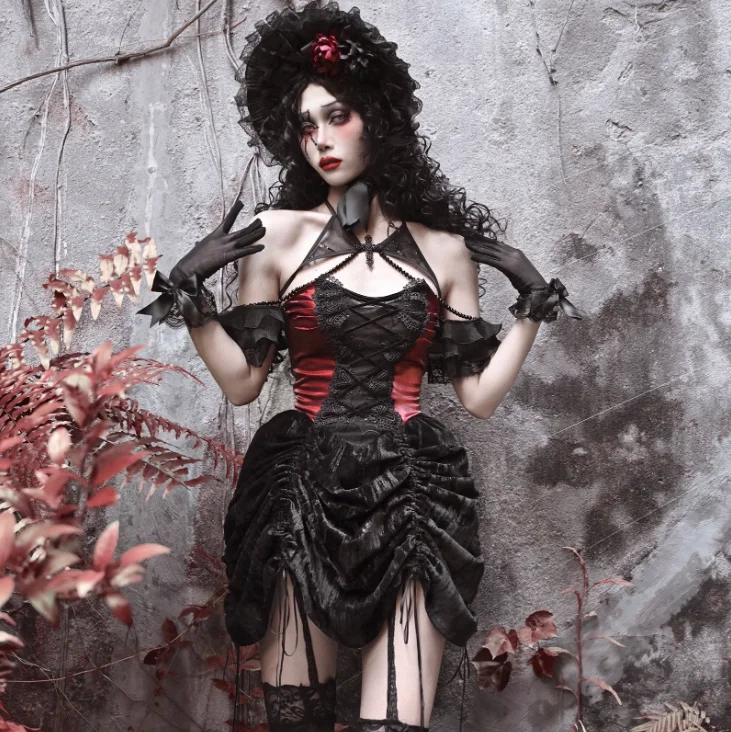 Dark Gothic Halloween Dress yv31771