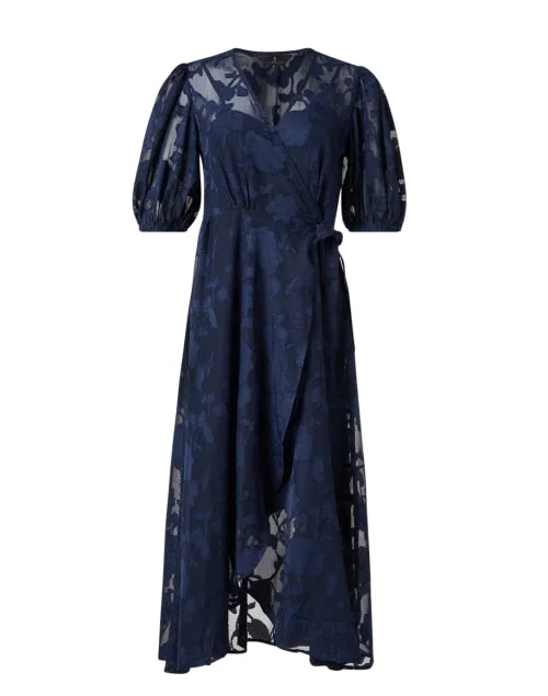 DIANE WRAP DRESS NAVY CHIFFON