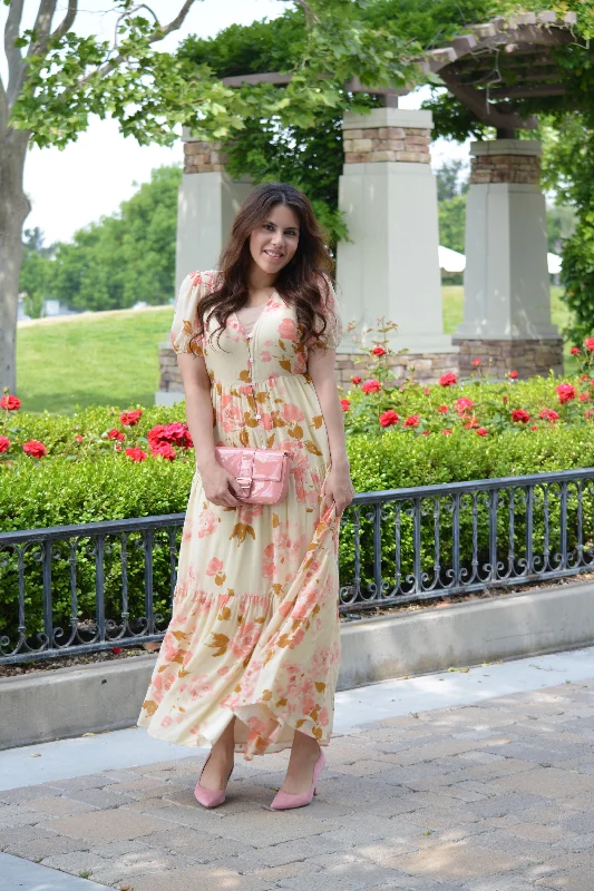 Finley Cream Floral Maxi Dress