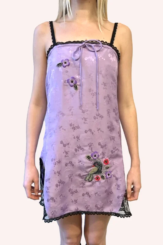 Floral Jacquard Slip Dress