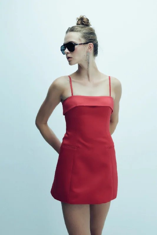 Gaia Mini Dress in Fiery Red